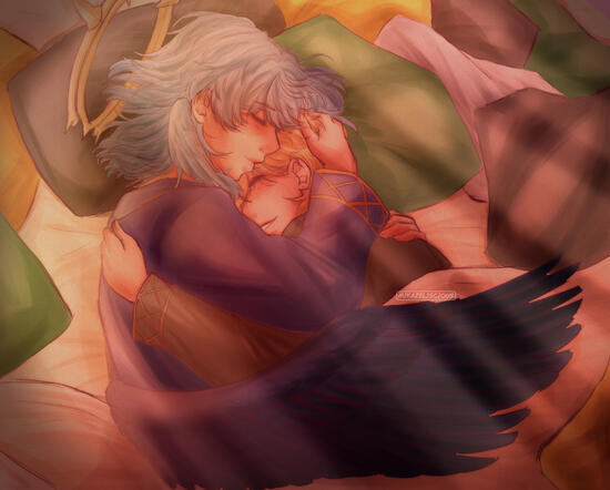 Coloured Sketch Style Halfbody Sunday &amp; Aventurine