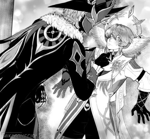 B&W Manga Style Illustration
