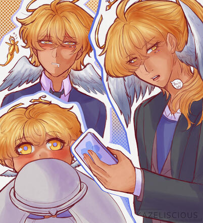 Coloured Sketch Fan Kid Character